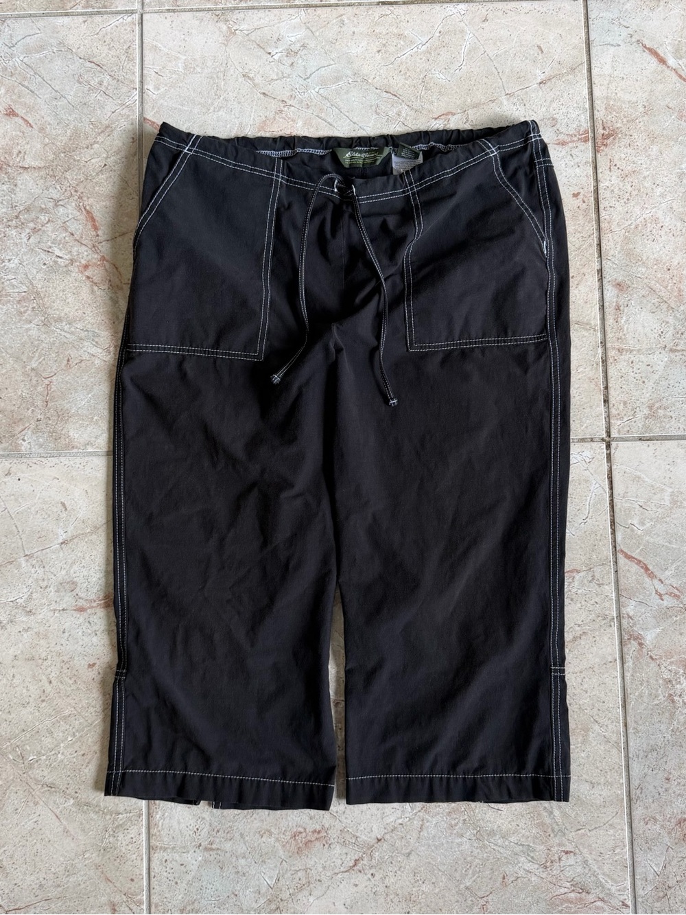 Eddie Bauer Black Contrast Stitch Utility Pants L
